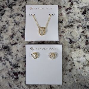Kendra Scott Halloween Skull Earrings and Necklace set